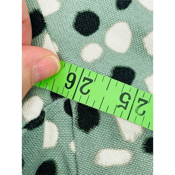 Ann Taylor Womens pull on green/white/black paperbag pants, size Medium leopard - Picture 9 of 10